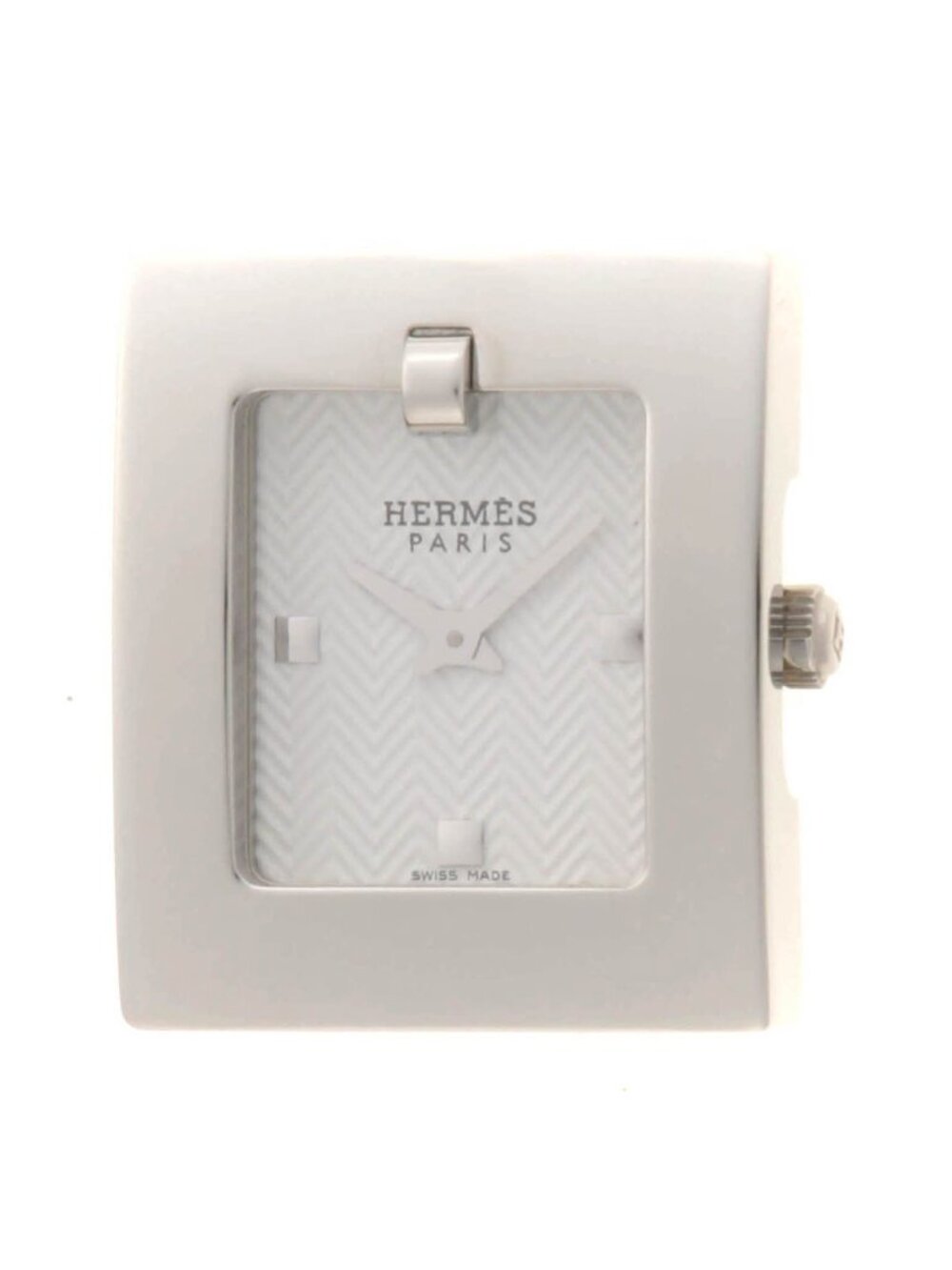 Hermes Strap Watch Stainless Steel White